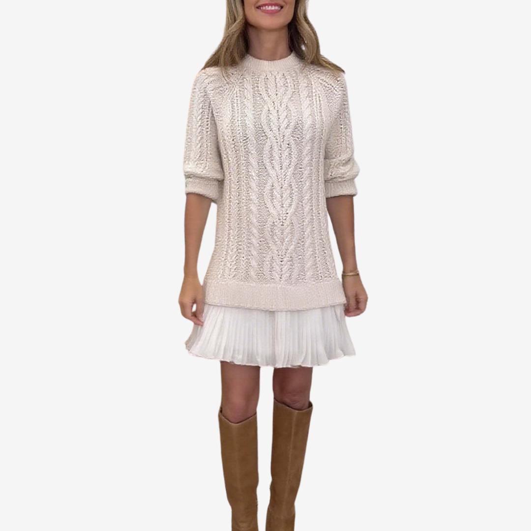LAS PALMAS - Vestido De Punto Con Falda Plisada