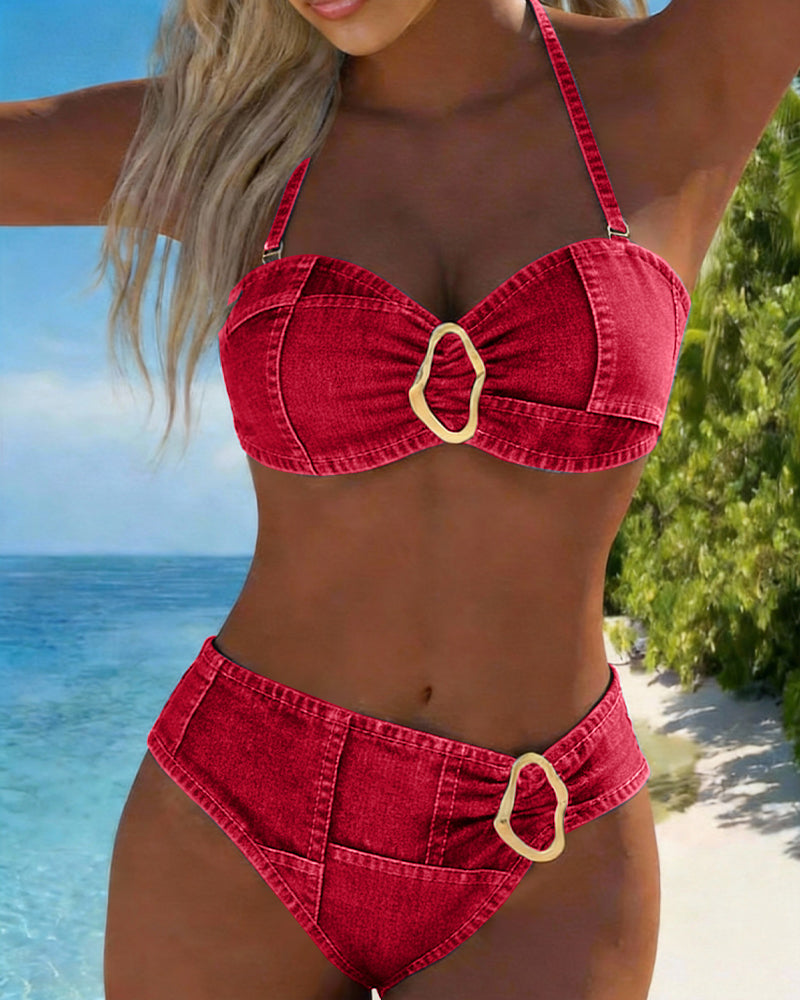 Patricia | Bikini de Dos Piezas con Tirantes y Hebilla de Metal