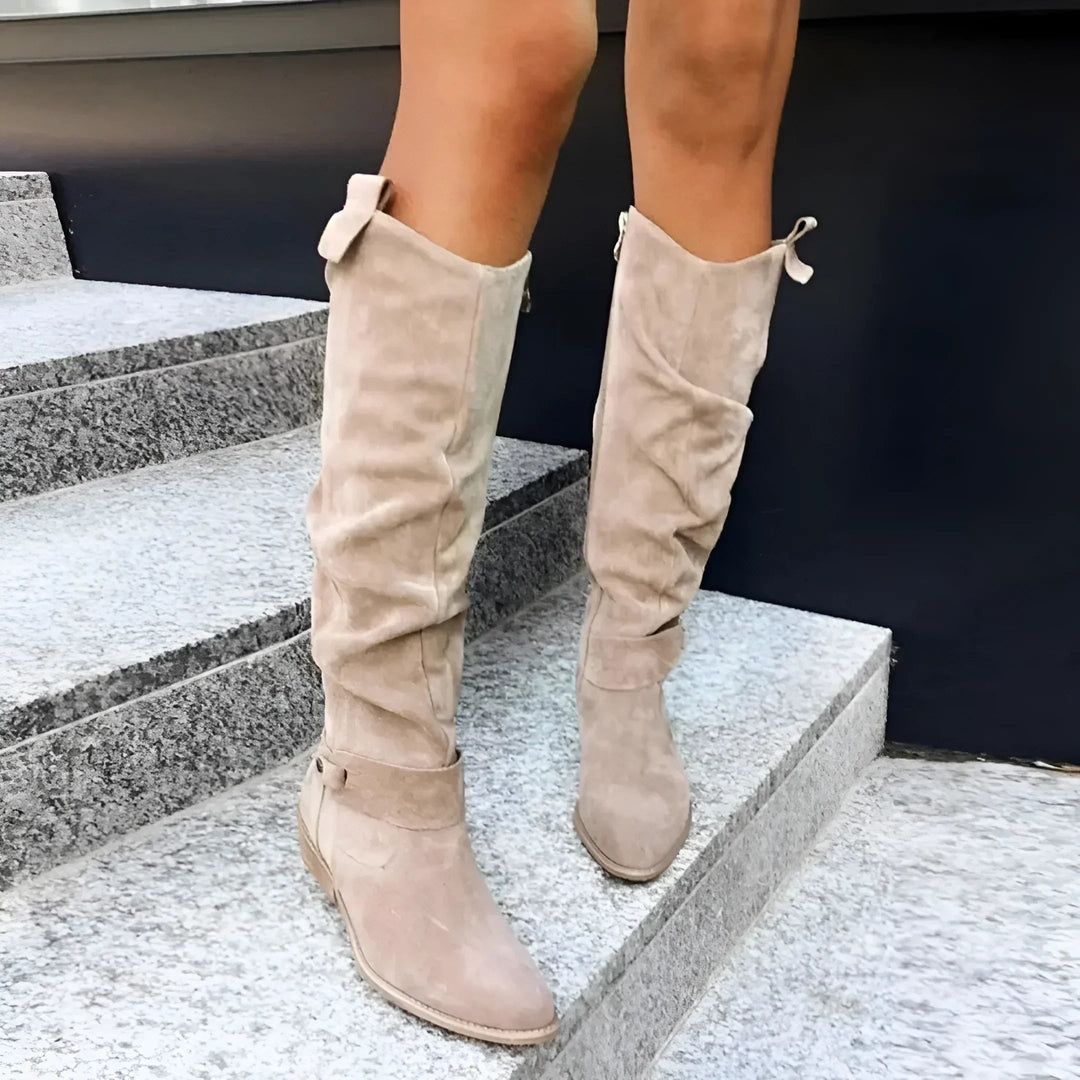 ELCHE - Botas Altas De Cuero Con Cremallera Lateral