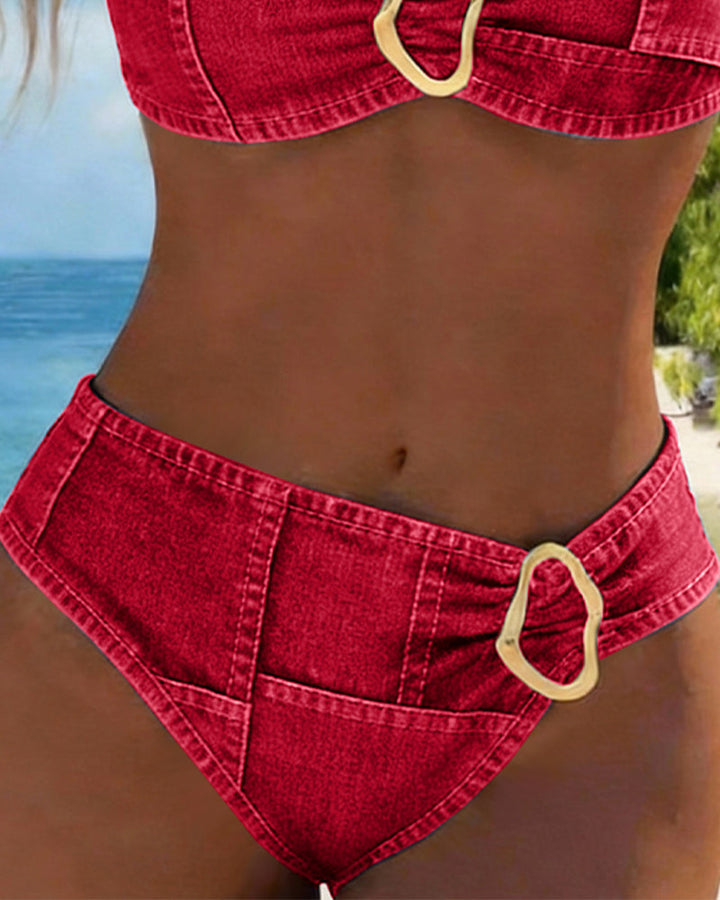 Patricia | Bikini de Dos Piezas con Tirantes y Hebilla de Metal