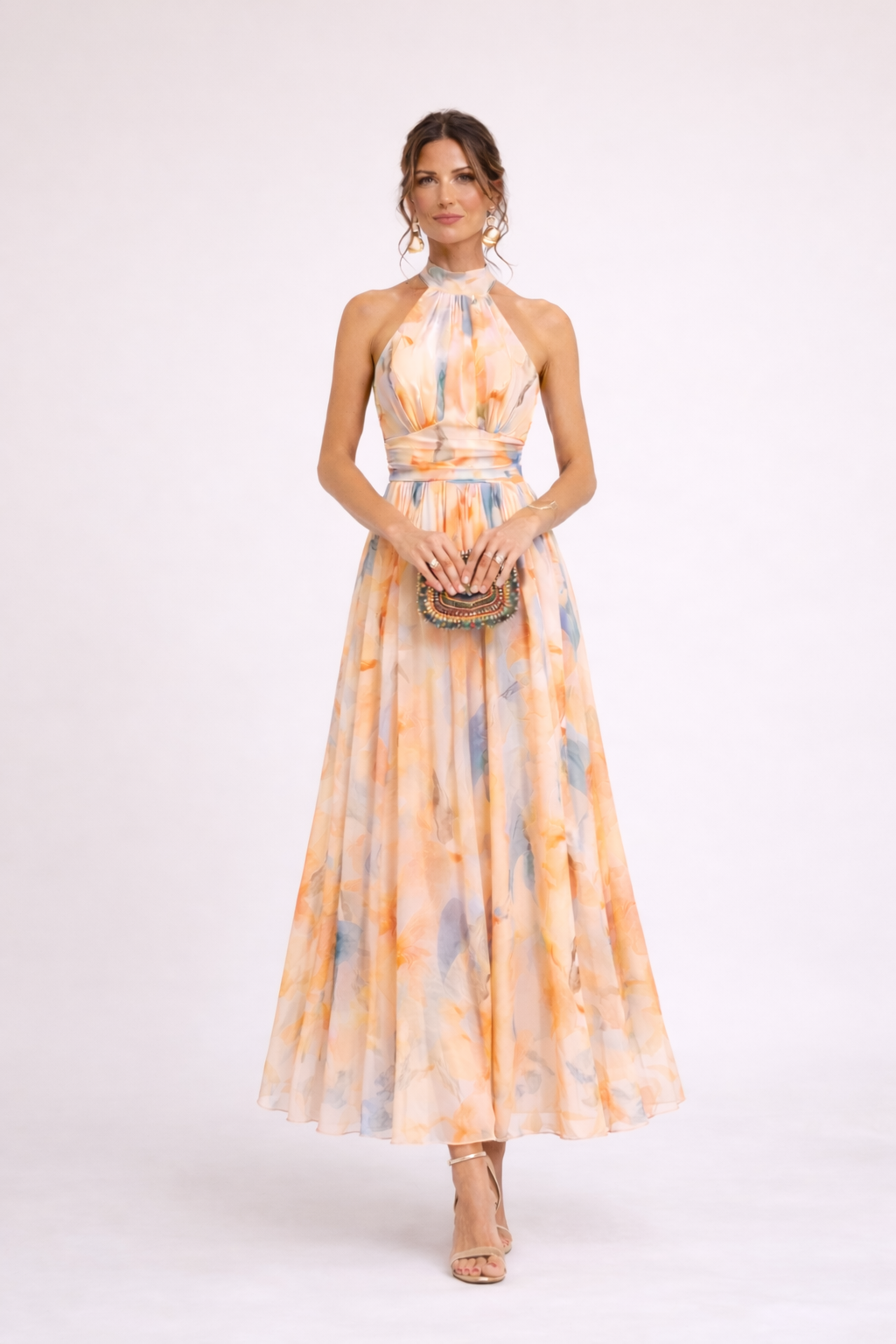 MÉRIDA - Vestido con estampado de acuarela