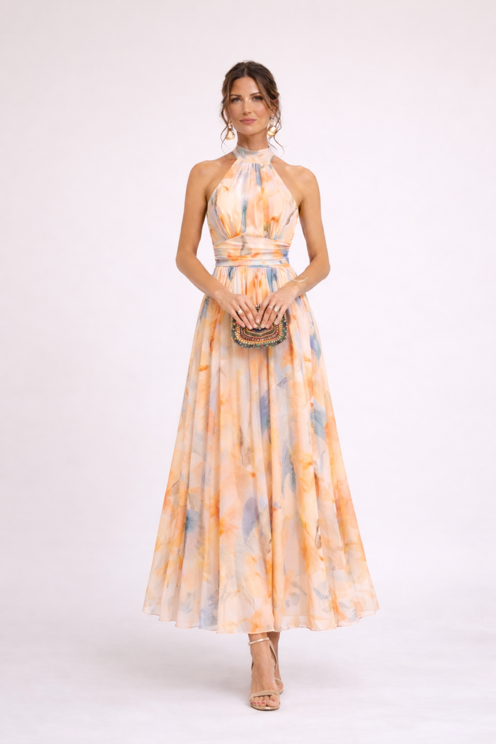 MÉRIDA - Vestido con estampado de acuarela