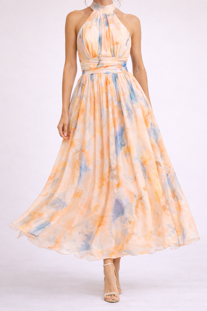 MÉRIDA - Vestido con estampado de acuarela