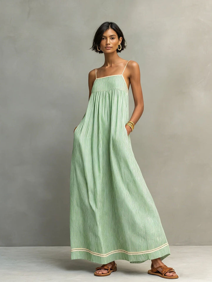 Elegante vestido largo sin mangas