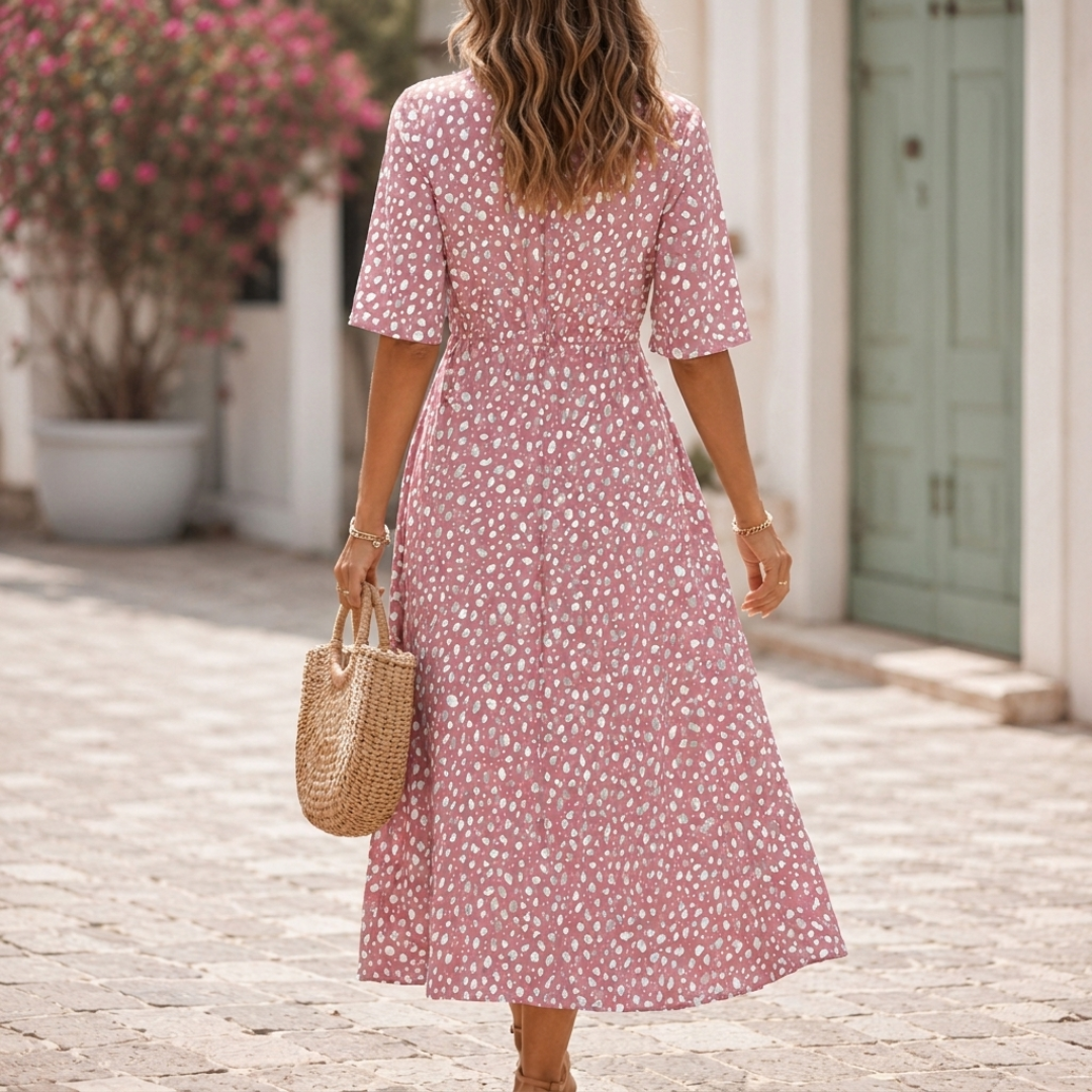 FRANCESCA | Elegant Midi Dress with Tummy Concealing Design