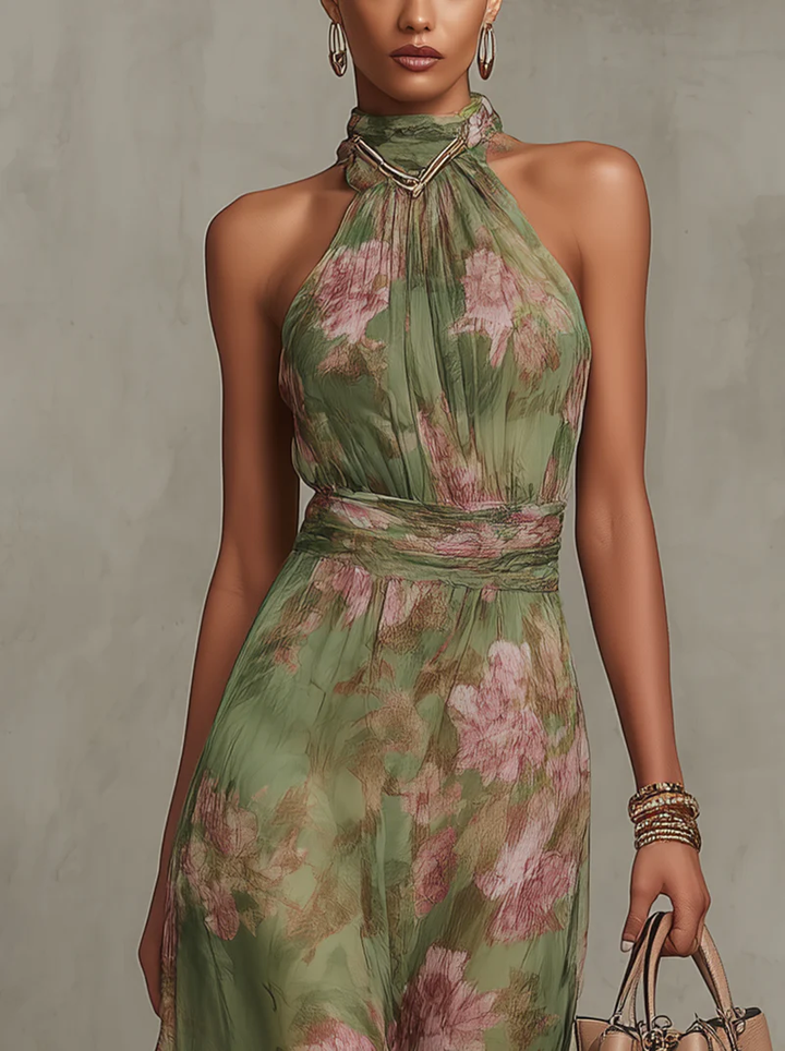 VALLADOLID - Vestido largo con estampado floral