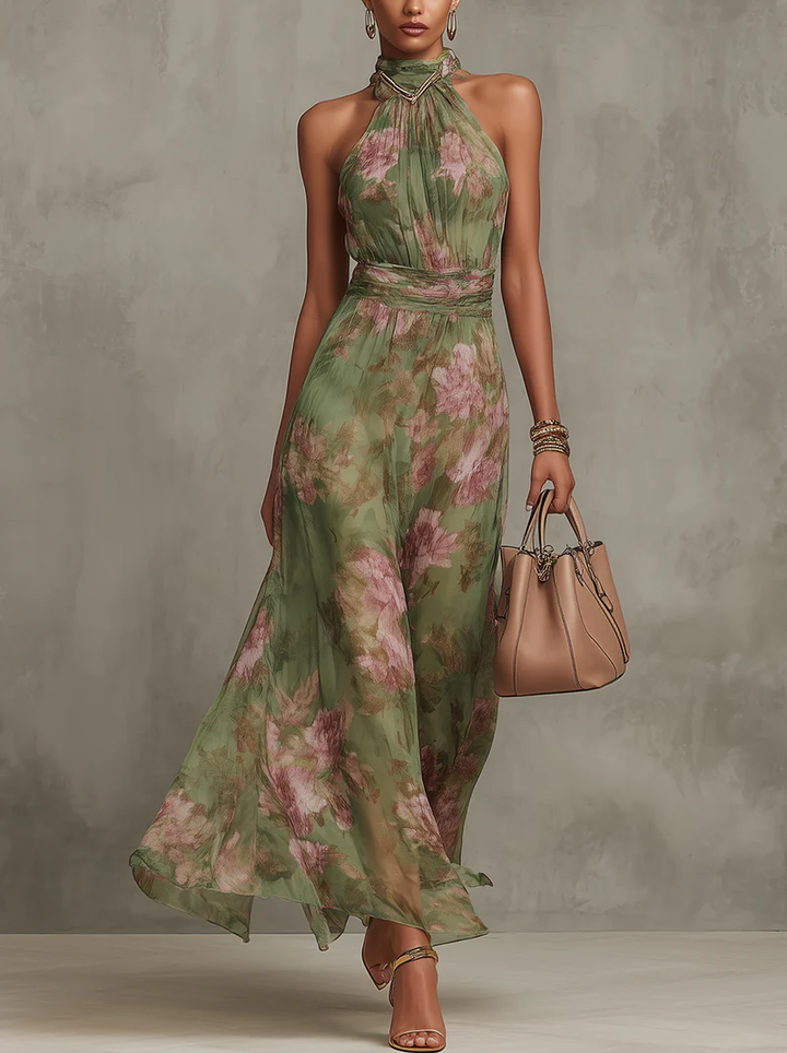 VALLADOLID - Vestido largo con estampado floral