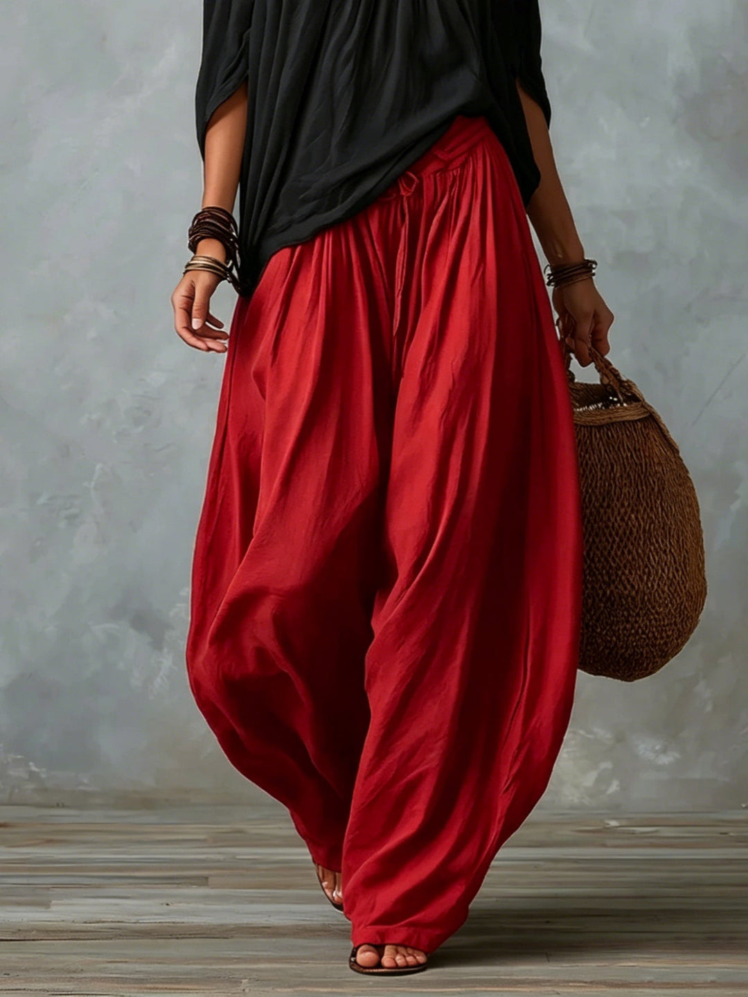 Luna - Conjunto de hombros descubiertos y pantalón fluido