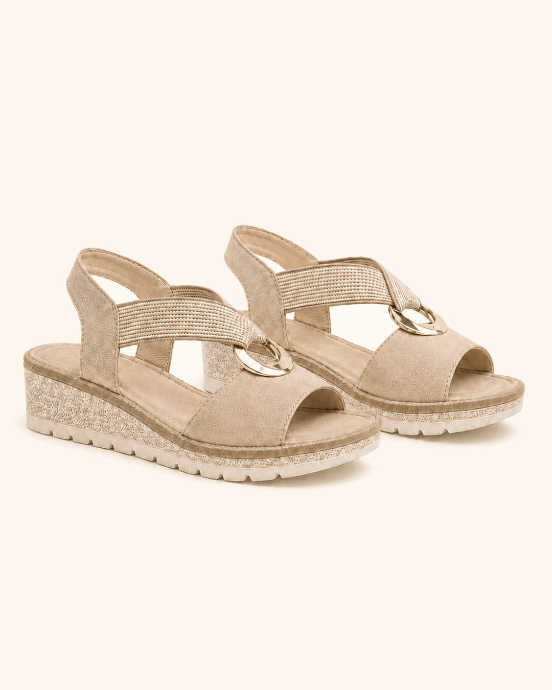 Amelia™ — Sandalias cómodas con suela ortopédica y detalle dorado