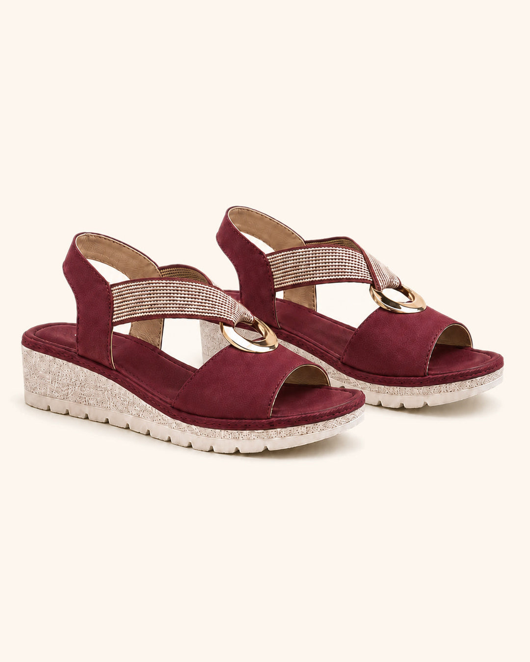 Amelia™ — Sandalias cómodas con suela ortopédica y detalle dorado
