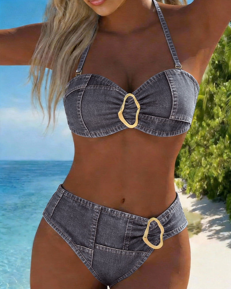 Patricia | Bikini de Dos Piezas con Tirantes y Hebilla de Metal
