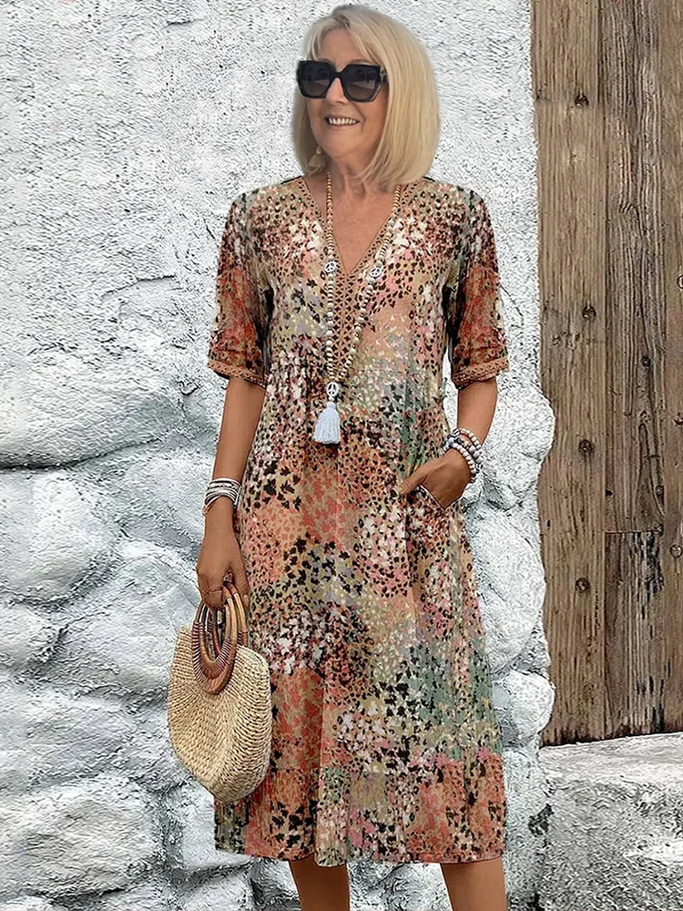 ANTHEA | Elegant Floral Midi Dress