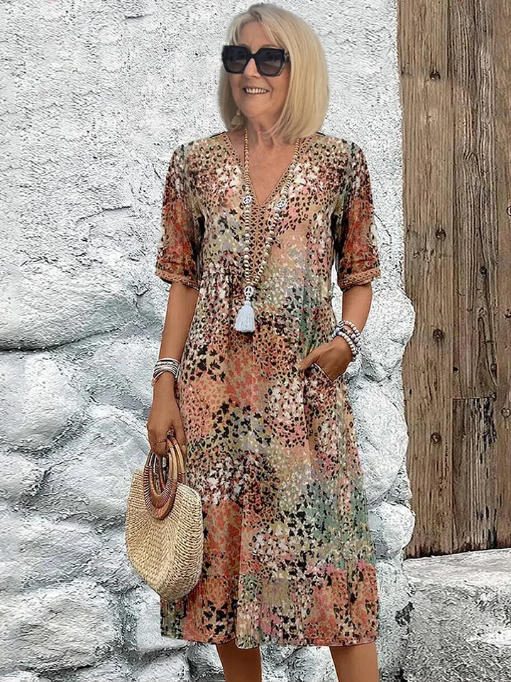 ANTHEA | Elegant Floral Midi Dress