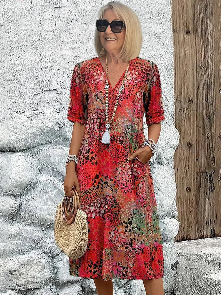 ANTHEA | Elegant Floral Midi Dress