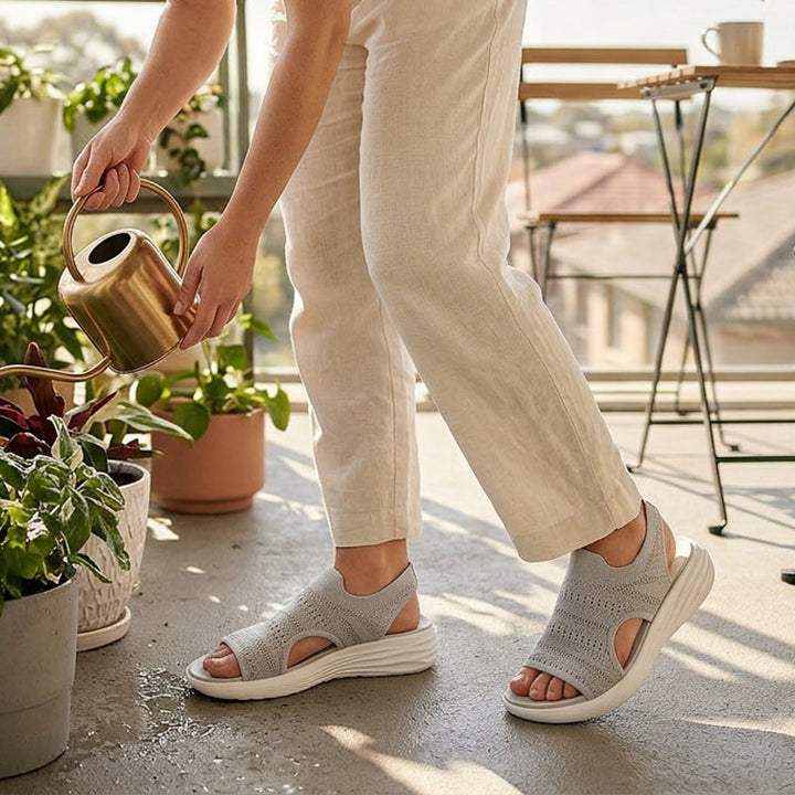 Zina | Sandalias con plataforma, de punto transpirable para mujer